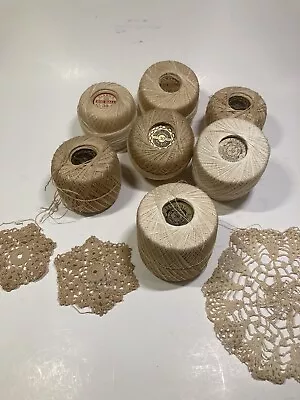 J&P Coats And Clarks Big Ball Crochet/tatting Yarn Vintage Lot Of 7  • $24