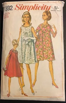 Vintage Sewing Pattern Simplicity 7392 60s Maternity Cocktail Dress Cut Sz 14 • £2