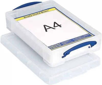 £8.29 • Buy Really Useful Box 4 Litre Office Storage Box Clear Stackable Lid Lock A4 Paper