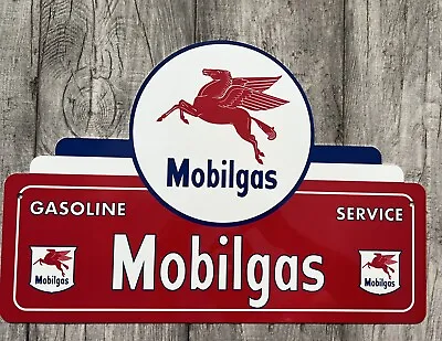 Vintage Style Large Mobilgas Oil Die-cut 18 Inches Aluminum  Garage Sign • $45