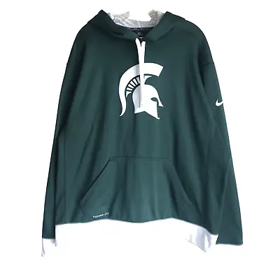 Michigan State Spartans Nike Therma Fit Hoodie Mens XL Fleece Lined NCAA • $49.90