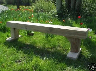 £319 • Buy 2.4m Solid Oak Sleeper Bench - Large Garden Seat Furniture Decor Home Seating