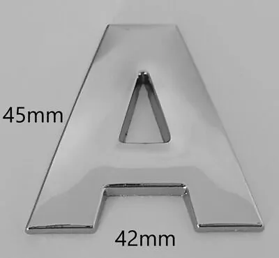 45 Mm High 3D Quality Metal Chrome Self Adhesive Letters & Numbers Emblem Badge. • $3.40