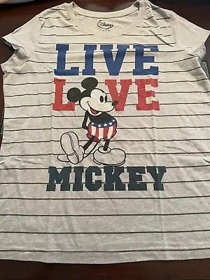 Mickey Mouse Live Love Sleeveless Shirt Disney Authentic XL • $5.99