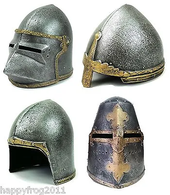 Medieval Knight Helmet Fancy Dress Shield Accesorie Play Knight Stage Lepianka • £16.97