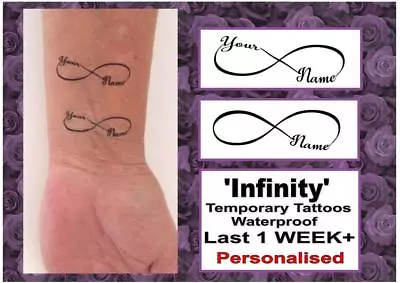 INFINITY X5 Temporary Tattoos WRIST Your Name Word Custom WATERPROOF Last 1WEEK+ • £5.99