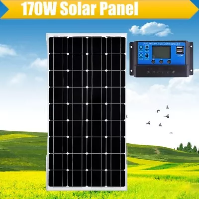 170W 12V Solar Panel Kit Mono System Battery Charger Controller Camping RV Boat • £115