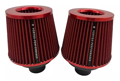 Dual Cone Intake Cold Air Filters For BMW N54 335i 335xi E90 E92 E91 E93 - RED • $69.99