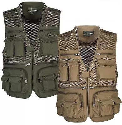 NEW Men's Multi Pocket Camera Outdoor Travelers Fishing Working Photography Vest • $18.52