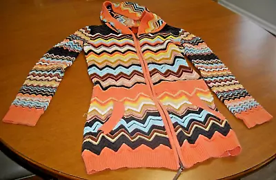 Missoni For Target  Chevron Hoodie Sweater Full Zip Zig Zag ~ Girls Size Large • $13.50