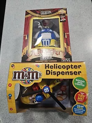 M&M's HELICOPTER CANDY DISPENSER-  RARE/RETIRED - NIB + Nutcracker Both New • $85