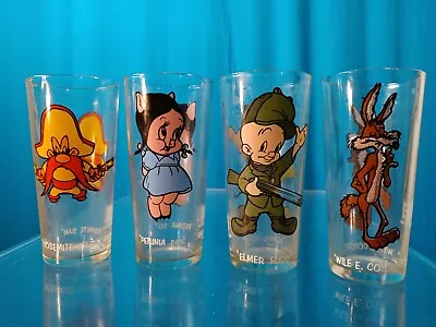 Four Vintage Warner Bros Cartoon Glasses Looney Toons Glasses By Pepsi • $24.99