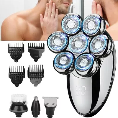 7-in-1 Rotary Electric Shaver 7D Rechargeable Bald Head Hair Beard Trimmer Razor • $24.80