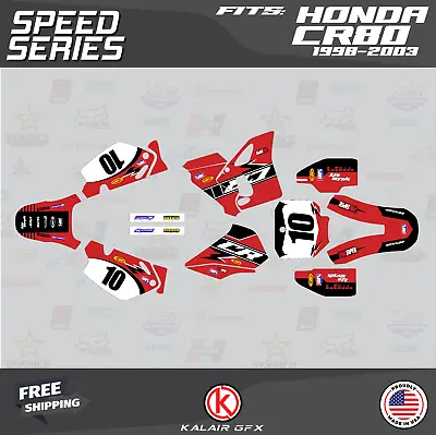 Graphics Kit For Honda CR80 (1998-2003) CR 80 Speed - Red • $65.99