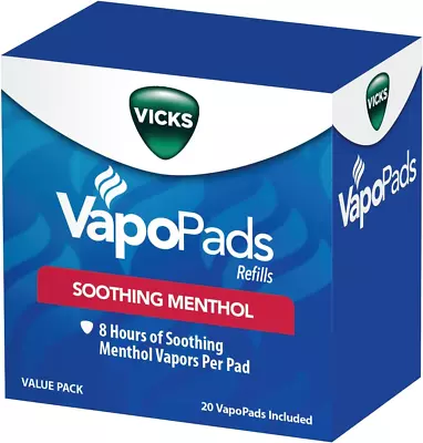 Vicks Vapopads 20 Count – Soothing Menthol Vapor Pads For Vicks Humidifiers Va • $23.91