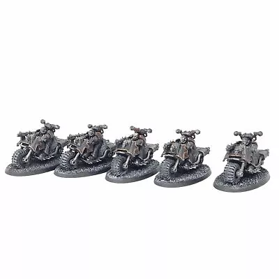 Warhammer Biker Squad Painted Black Legion Chaos Space Marines 40k • £55