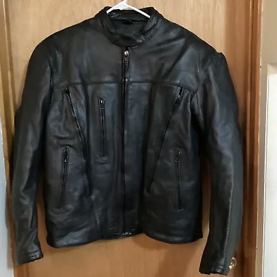 Xelement Advanced Motorcycle Gear Black Coat Size  XL Genuine Leather • $99