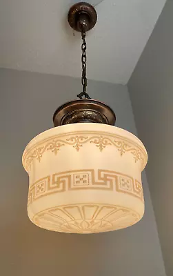 1910-20s Large Bank School House Pendant Fixture • $395