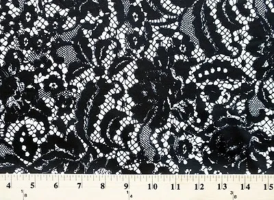 I.T.Y.® Original Design Matte' Jersey Black White Fabric Print By The Yd D442.14 • $8.99