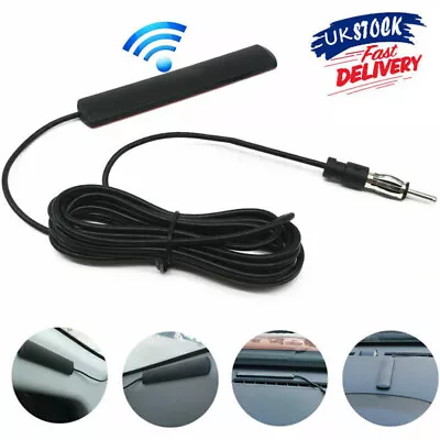 5M Car Windscreen Radio Antenna AM FM Stereo Internal Mount Amplified Aerial T • £4.12