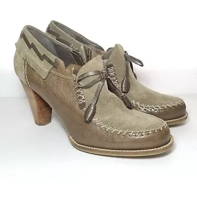 B. Makowsky  BFRolyn 2 Tone Suede Leather Heels Brown Size 8.5M • $45