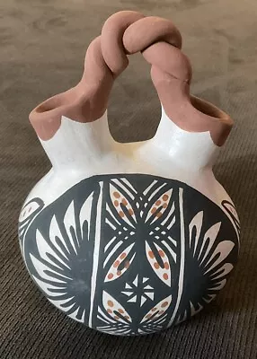 ACOMA :: Miniature 5” WEDDING VASE Handpainted “James” Augustine NEW MEXICO USA • $39.99