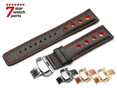£13.90 • Buy For TISSOT PRS516 Leather BLACK Watch Strap Band Clasp Rally Racing Holes Pins