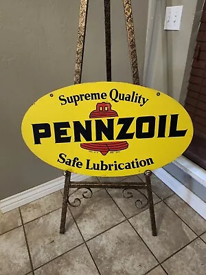 Vintage Pennzoil Oil Sign Double Sided   • $875