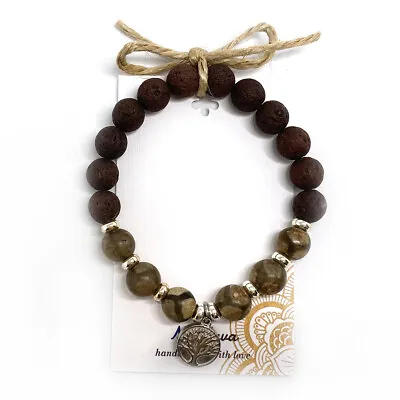MiaLava | CRYSTAL DIFFUSER BRACELET - CHILD OF THE EARTH - TREE OF LIFE CHARM • $25