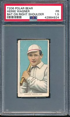 T206 Polar Bear: HEINIE WAGNER Bat On Right Shoulder Boston Red Sox ~ PSA 1.5 • $107.50