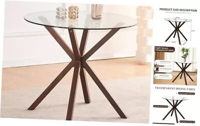 Glass Dining TableModern Tempered Glass Top Dining Room Table With Cross Clear • $206.97