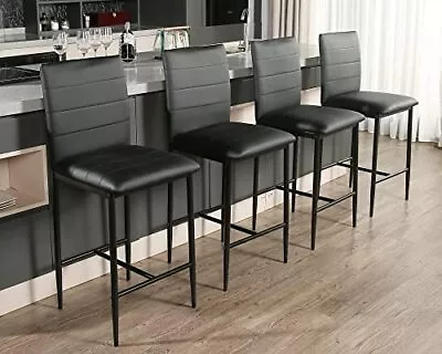 Counter Height Stools Set Of 4 - Modern PU Leather Bar Stools Barstools For K... • $313.62