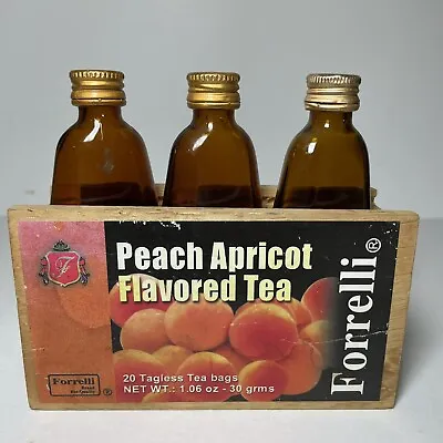 Vtg FRANGELICO Amber Liqueur Bottles Monk Shaped Italy Forrelli Peach Tea Box • $21.95