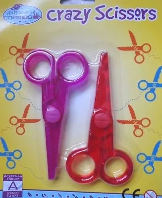 £3.48 • Buy Pack Of 2 Children's Kids Crazy Scissors Fun Zig Zag Wave Shape Paper Cutting