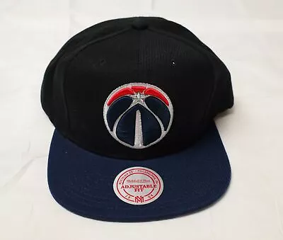 Washington Wizards Mitchell & Ness 2-Tone Snapback Hat SV3 Black/Blue Adjustable • $14.99