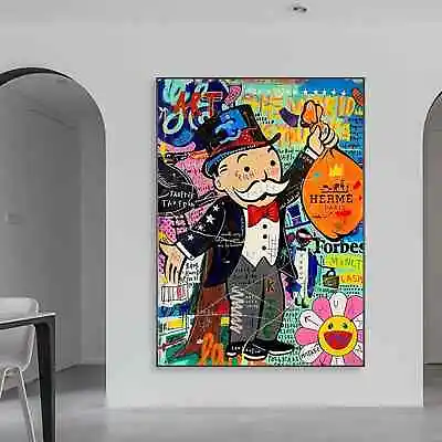 Alec Monopoly The World Is Yours Money Bag Canvas Wall Art • $304.91