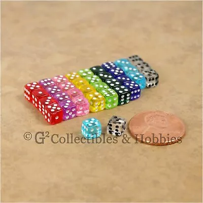 NEW 5mm Deluxe Rounded Edge D6 36 Transparent MINI RPG Game Dice Set - 9 Colors • $9.99