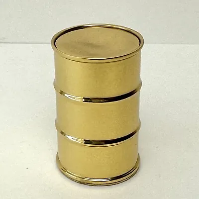 Vtg Amish Kraft Co Miniature Brass Drum Made In USA 2” X 1” Mini Barrel Keg • $18.89