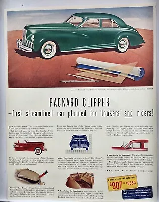 1941 Packard Clipper Straight 8 4 Door Sedan Vtg Print Ad Man Cave Poster Art • $10.88