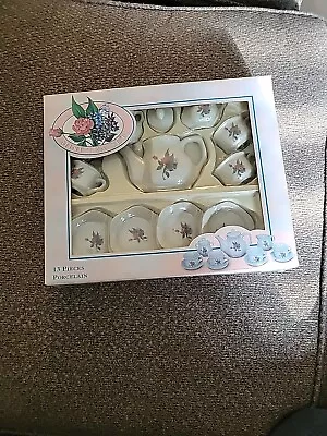 Vintage Child's Miniature China Tea Set Dolls 13 PC Set  Multiflower Porcelain  • $34.66