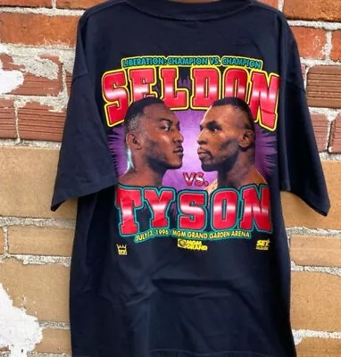 👂🏻👂🏻 Vintage Mike Tyson Boxing Tee Shirt 90s Black Xl Fight Promo Merch • $19.99