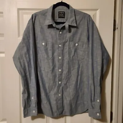 J Crew Workshirt Chambray Blue Long Sleeve Button Shirt Mens XL • $39.99