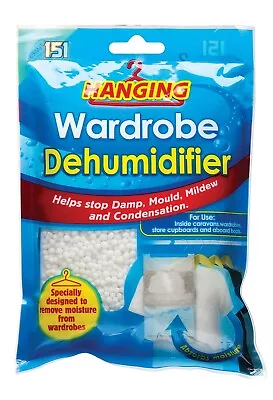 Hanging Wardrobe Dehumidifier Damp Mould Mildew Moisture Condensation Trap 450ml • £2.99