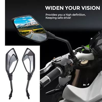 M10 /10mm Universal Motorcycle Scooter Rearview Rear View Side Mirrors For Honda • $17.69