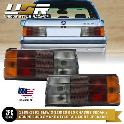 FACELIFT Model Euro OE Style Red/Smoke Tinted Rear Tail Light For 87-91 BMW E30 • $269.95