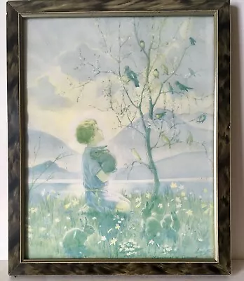 Collectable Vintage Framed Print ' Morning Carol' By Margaret W. Tarrant  • £20