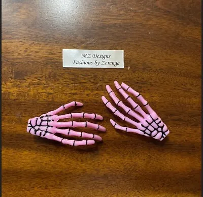 2pcs Halloween Skeleton Hand Decor Hair Clip - New- Pink • $13.75