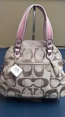 Coach C Monogram Beige & Pink Tote W/Crossbody Removeable Strap NWT • $135