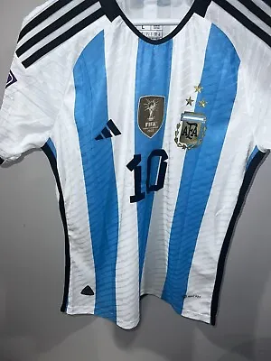 3 Stars In Hand Adidas Argentina Messi #10 Home Slim Fit Jersey Wc 2022 Large • $110