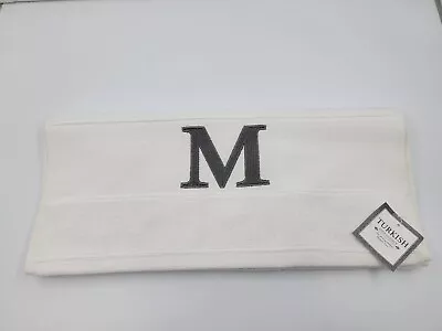 Avanti Monogram Hand Towel Embroidered Gray Letters A D F M P W 16 X28  • $11.99